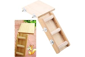 HEEPDD Hamster Leiter Plattform Spilzeug Set, Papagei Holz Kletterleitern Kits Kleintierspielzeug für Papagei Hamster Kleine Mittel Tier