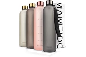 MAMEIDO Butelka na napoje 1 l Carbon Grey – zabezpieczona przed wyciekiem, odpowiednia do użycia w dwutlenku węgla, nie zawiera BPA – butelka sportowa z tritanu – bez BPA – butelka na wodę do uprawiania sportu, na siłownię i