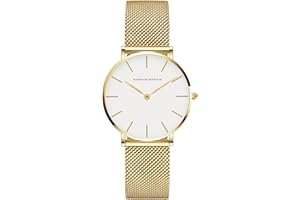 HANNAH MARTIN Reloj de Cuarzo para Mujer Banda Malla Acero Inoxidable Ultra Delgado