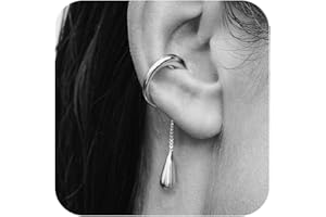 LAURITAMI Ear Cuff Stainless Steel Ear Cuffs No Piercing Fake Helix Cartilage Earrings Clip On Wrap Non-Piercing Earrings Body Jewelry for Women