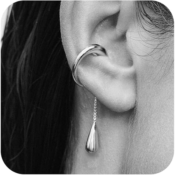 Morsetto Auricolare Donna Zirconi Auricolari Cuff Argento