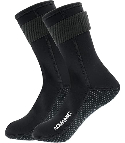Chaussettes De Plongée Néoprène 5 Mm - Noires/Bleues - Imperméables Et Chaudes - Neuf