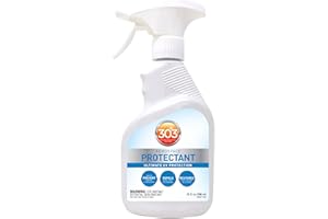 Fiwiko 303 Aerospace Protectant 296ml - Spray protettivo UV per plastica, vinile, gomma e pelle, finitura opaca, protegge da sbiadimento e fragilità + guanti in nitrile