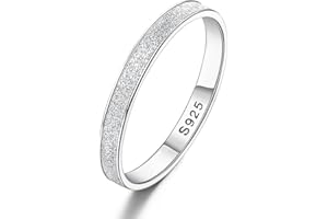 JeweBella Bague Femme en Argent 925 Bague Argent Sablé 3MM Bague Argent Taille 49-67