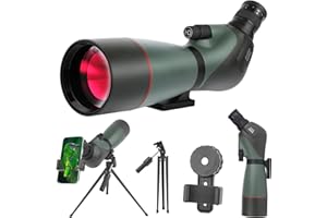 BOSSDUN HD Spektiv Sportschützen mit Stativ- und Smartphone-Adapter, Zoom Bak4 Prism FMC Lens 45-Grad-abgewinkelte Teleskop für Vogelbeobachtung Wildlife Scenery Jagd Wildtiere Stargazing (GN0043-70G)