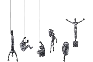XYQXYQ Escultura escaladora de 6 piezas, arte decorativo moderno de pared masculino, arte creativo escalador de óxido, escultura masculina decorativa para el hogar