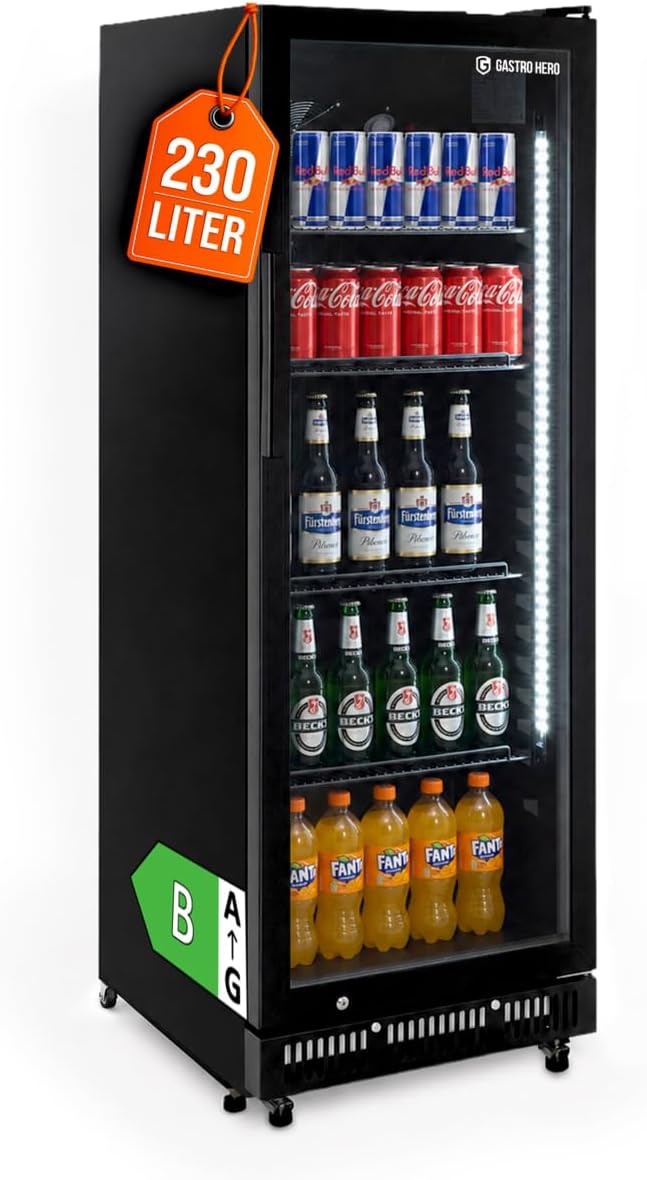 Expertenurteil & Zusammenfassung : GastroHero Getränkekühlschrank 230 L 4 Böden