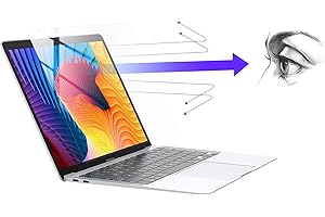LENTION Protector de pantalla anti luz azul para el nuevo MacBook Air 2018-2020 de 13 pulgadas, modelo A1932/A2179/A2337, película protectora transparente HD con revestimiento oleofóbico hidrofóbico