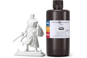 ELEGOO ABS Like 3D Printer Resin 3.0 White 1000g,405nm UV Curing with High Precision, Non-Brittle, Improved Strength and Toughness for LCD/MSLA 3D Printing