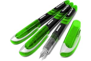 ZEBRA PEN Cebra Fuente - Desechables Pluma Estilográfica - Verde Tinta - Paquete de 3
