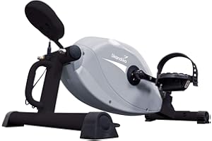 Skandika Liten mini cyclette con computer LCD, 8 livelli di resistenza, braccio e torace trainer per la casa, l'ufficio e la scrivania, peso utente 110 kg