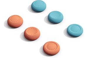 Savage Raven by Skull & Co. Skin, CQC zestaw uchwytów na kciuk, nasadka joysticka, analogowa nasadka na drążek do kontrolera Nintendo Switch 2 Joy-Con - neonowy niebieski+czerwony, 3 pary (6 szt.)