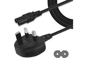LILMACC UK Sewing Machine Mains Cable Lead 2 Pin Fits Janome, Brother, Singer, Pfaff, Bernina etc