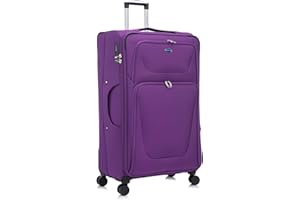 Aerostar Extra Large 32” Lightweight Softshell Expandable Suitcase, Integrated Combination Lock, 4 Wheels Check in Luggage for 30kg (Purple Haze, 162 litres)