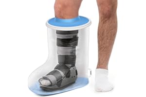 YUNCHI Zmodernizowana ochrona przed prysznicem, ochrona nóg dla dorosłych, antypoślizgowa, XL, ochrona przed gipsem, wodoszczelna, ochrona nóg, wielokrotnego użytku, worek prysznicowy do stóp, gipsu,