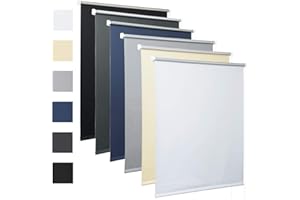 Laneetal Estor Opaco Persianas Estor Enrollable Thermo Evitar Rayos UV y Sol100, Fácil Instalar,Poliéster 105x160cm Beige