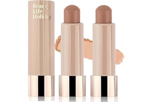 NORAGLAZE 2 Pcs Neutral Black Toned Contour Stick Set – Creamy, Blendable Bronzer for Face Sculpting – Waterproof, Long-Lasting & Smooth Finish Natural Definition with Cool-Toned Shades