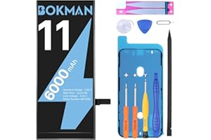 bokman Akku für iPhone 11, Hohe Kapazität 6000mAh Lithium-Polymer-Akku mit Allen Werkzeug-Kits