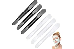 IOSPKKIO® 6 Stücke Kosmetikspatel, doppelseitiger Masken-Make-up-Spatel, Schönheits-Make-up-Werkzeuge für das Gesicht, für Masken-Rührabstrich, zum Mischen(Schwarzweiß)