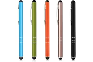 5 Stück Touchscreen Stift, Handystifte zum Tippen, Eingabestifte für iPhone, Samsung Galaxy, Xiaomi, Google Pixel Motorola, Tablets und Alle Smartphones, Blau, Grün, Orange, Gold, Schwarz