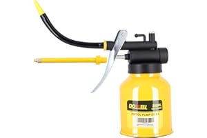 DOWELL Pompe à pistolet à huile en métal avec bec droit flexible (200 ml, jaune)