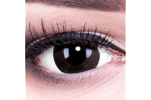 Farbige Mini Sclera Halloween Kontaktlinsen 'Black Out' - 17mm MeralenS Horror Lenses inkl. Behälter - 1Paar (2 Stück)