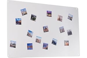 STALFORM Lavagna Magnetica da Parete Bianco 80x50 cm Pannello Megnetico in Acciaio Memoboard Magnetica per Calamite