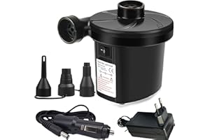 Topspitgo Pompe a Air Electrique,Portable Gonfleur,240 V AC / 12 V DC,Gonfleur Matelas Gonflable,pour Un Gonflage Et Un Dégonflage Rapides Pompes de Gonflage électriques pour Anneau de Bain,Kayak