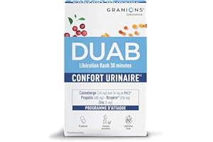 GRANIONS Duab - 20 Gélules - Inconfort Urinaire et Bien-Être Féminin - Formule Brevetée - Canneberge, Propolis, Oligoélément (Zinc) - Laboratoire des Granions - Marque Française