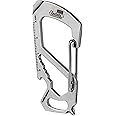 KeyUnity KS00 Carabiner Clip Multitool Stainless Steel 7 Tools in 1 | Quick Release Clasp | Wrench | Philips Screwdriver | Slotted Screwdriver | Bottle Opener | Ruler | Key Holder (Silver)