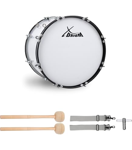 GEWA Tambour De Marche 24 X 12 Pouces - Fût En Bois 6 Plis - Livré Avec Sangle Et Mailloche - Idéal Fanfares, Défilés