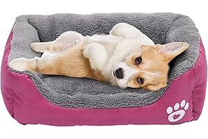 Powerking Lit pour Chien, Coussin de Tapis imperméable pour Animal de Compagnie et Coussin de Couchage pour Chat Kitty et Petit Chien Chiot, Doux et Lavable(Rose)