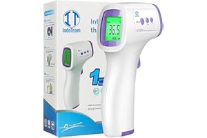 IndoTeam Forehead Thermometer for Adults Kids – No Contact Accurate Reading Touch Infrared LCD Display - Digital Baby Thermometers Body - Temperature Thermometer Room Surface and Body Mode