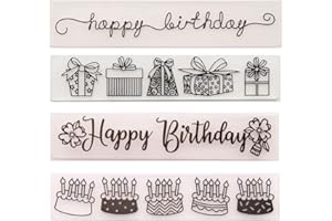 Ebrima 4 Stücke Schablone Embossing-Prägefolder Prägeschablone Alles Gute zum Geburtstag Stanzmaschine Vorlage Für Scrapbooking, Fotopapier, Karten, DIY Geburtstag Geschenk