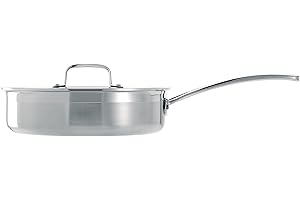 LE CREUSET Sauteuse avec Couvercle, 24 cm, Inox 3-ply, Argenté,96202124001000