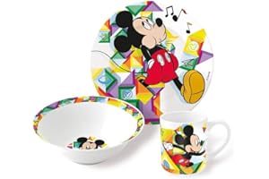 CARTOON 3-częściowy zestaw ceramiczny kubek z myszką Miki Disney miska miska talerz obiadowy dla dzieci w opakowaniu