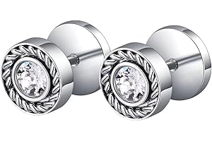 JSNOM Ohrstecker Herren Ohrringe Edelstahl: Ohrschmuck Nickelfrei Silber für Valentinstag Geburtstagsgeschenk, Ohrringe Stecker für Jungen Männer Herren Damen (Silber)