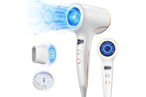 LULUANPING Seche-Cheveux Ionique, 2200W Professionnel Sèche-Cheveux Ionique, 4 Modes Réglables avec Buse de Coiffure Magnétique et Support Magnétique, Pour la Famille et les Salons de Coiffure