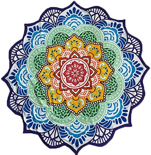 Mandala picnic or beach blanket in 100% cotton 150 cm diameter, various varieties., 100% Cotton, Mandala Sieben Chakren, 150cm Durchmesser
