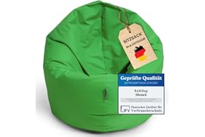 ‎BUBIBAG BuBiBag Sitzsack für Kinder und Jugendliche - geeignet als Bodenkissen, Sitzkissen oder als Gaming Sitzsack, geliefert mit Füllung (70 cm Durchmesser, apfelgrün)