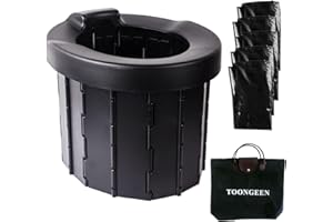 TOONGEEN Portable Toilets for Adults Collapsible, Lightweight Camping Toilet Travel Toilet with Seat, Compost Toilet Loo for Adults Boys, Suitable for Fishing Hiking Traffic Jams Festivals