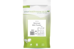 yourhealthstore 100% Pure Skimmed Milk Powder 300g, Made in Britain with British Milk, Low in Fat, No Additives, No Soy Lecithin, No Bovaer, Vegetarian, (Recyclable Pouch)