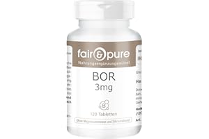 Fair & Pure® - Boro 3mg - Integratore di boro - Tetraborato di sodio - Oligoelemento essenziale - Vegan - 120 Compresse