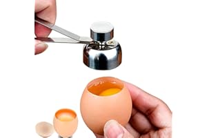 VIOJRLLY Ouvre-œuf en acier inoxydable, ouvre-coquille, coupe-coquille en métal, coupe-œuf cru, mou ou dur en acier inoxydable, ouvre-coquille en acier (argent)