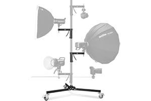 Soonpho Metal Heavy Roll Stand Studio Stand 240cm Robusto Stativo Fotografico con ruote per treppiede e kit di 2 maniglie scorrevoli,capacità di carico massimo 15kg per Monolight Softbox Reflector