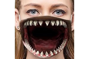 AmyGline Lustige Mundschutz Bandanas mit 3D Motiv Waschbar Mund-Nasen-Schutz Wiederverwendbare Staubdicht Atmungsaktiv Multifunktionstuch Halstuch