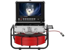 MOUNTAINONE Telecamera di Ispezione tubi con DVR, 9 Pollici Telecamera Fognaria AHD 720P Macchina Fotografica Industriale di Ispezione del Tubo, IP68 Endoscopio Impermeabile Telecamera