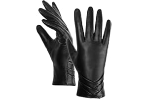 GSG SINCE 1998 Gants Cuir Femme Tactiles en Mouton Sans Chrome – Gants Chauds avec Doublure Laine ou Fausse Fourrure, Poignets Froncés, Idéal pour Conduite et Moto W13150