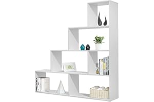 BRIGROS LA VOGLIA DI FARE Wehome - Libreria Verticale A Scala Salvaspazio Design Moderno Dimensioni 145 X 145 X 29 Cm Con Struttura In Legno Melaminico E Spessore 15 Mm Con Pannello Posteriore Assente (Rovere Sbiancato)