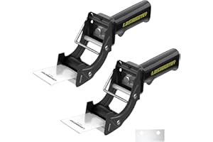 2 Pcs Rapid-replace Packing Tape Dispenser Guns with Extra Blade, 2 in (50mm) Lightweight Ergonomic Industrial Handheld Heavy Duty Tape Cutter for Carton, Packaging and Box Sealing, LDS Industry,Black